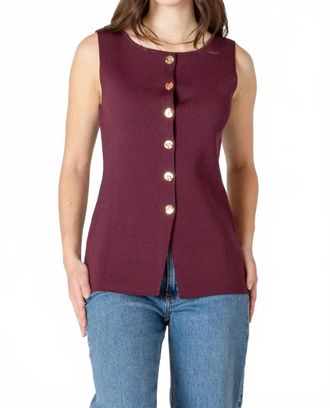Skies Are Blue Clothing Serena Knit Peplum Top In Burgundy