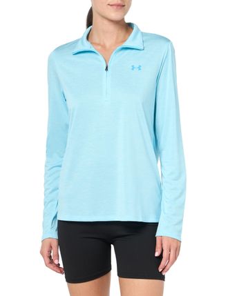 Under Armour Womens Tech Twist Quarter Zip, (914) Sky Blue / / Capri, S