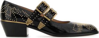 Chlo&eacute; Black Leather Pumps