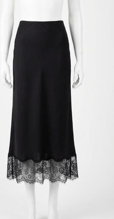 Z Supply Cinder Lace Trim Maxi Skirt In Black