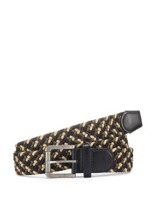 Le Jogger H&uuml;ftg&uuml;rtel AUTHENTIC LE JOGGER, Herren, Gr. 11,5, schwarz (schwarz, gr&uuml;n, braun), Materialmix, mehrfarbig, G&uuml;rtel H&uuml;ftg&uuml;rtel, Flechtg&uuml;rtel, Stretchg&uuml;r