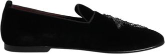 Dolce & Gabbana Zwart Goud Kruis Loafers Jurkschoenen - Heren - Loafers - Zwart - 43 EU - Leer - Schoenen