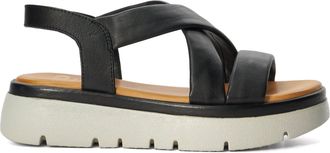 Dune London Ladies LOUNGE Chunky Leather Sandals Size UK 7 Flat Heel Flat Sandals