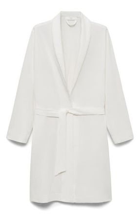 Mango Embroidered Cotton Gown in White at Nordstrom, Size Medium