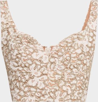 Michael Kors Rope Soutache Lace Bra Top