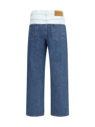 Marni Bleached Five-Pocket Denim Jeans - Blue