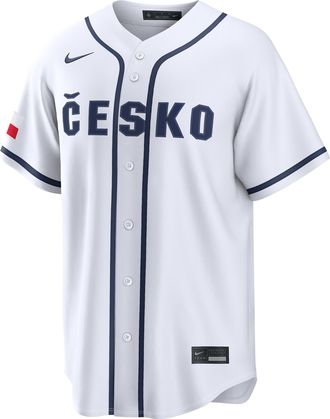Nike Czech Republic National Baseball Team 2026 World Baseball Classic Nike Mens Stadium Jersey in White | RE260GZ7WCZ-UFA