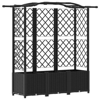vidaXL Cama Elevada Con Trellis Y Techo Negro 163 X 40 X 141 Cm Pp Vidaxl