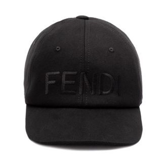Fendi Black Adjustable Strap Curved Peak Hat - male - Fendi - Hats & Caps - Black - ONE SIZE - Accessories