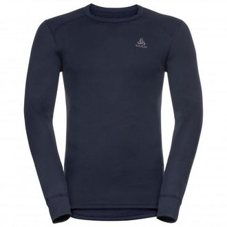 Odlo Base Layer Top Crew Neck L/S Active Warm Eco Kunstfaserunterw&auml;sche f&uuml;r Herren | blau