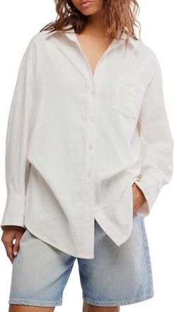 Free People Sabine Cotton Button-Up Shirt in Parchment at Nordstrom Rack, Size X-Large