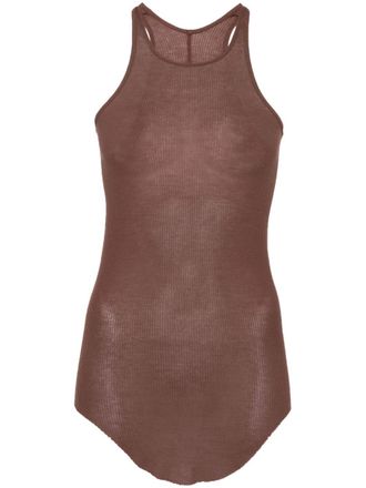 Rick Owens fine-ribbed tank top - Red