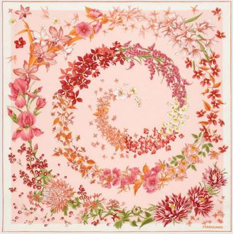 Ferragamo Eden Floral Print Silk Square Scarf