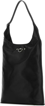 Durazzi Milano Womens Nappa Leather Shoulder Bag Black Lamb