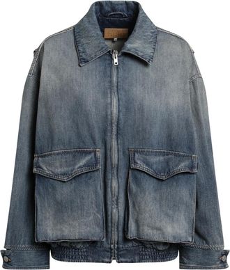 Maison Margiela Denim Jacket met Klepzakken - Dames - Spijkerjassen - Blauw - XS - Denim - Jassen