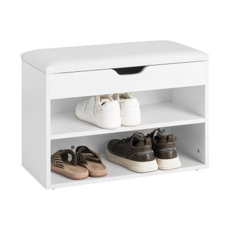 SoBuy Sobuy - Armario Zapatero, Taburete, Puff Caja, Banco, Estanter&iacute;a Para Zapatos,chifonier, Blanco,fsr25-w Es