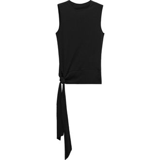 Mango Knot Detail Sleeveless Top in Black at Nordstrom, Size X-Small