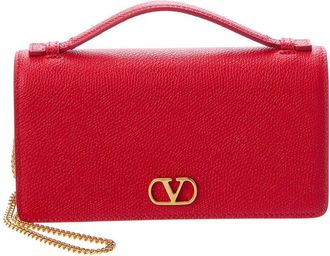 Valentino Vlogo Signature Leather Wallet On Chain