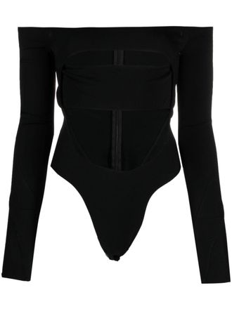 MUGLER Body con dettaglio cut-out - Nero
