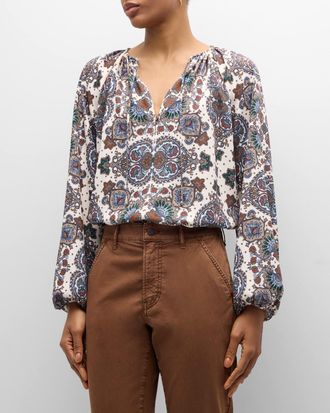 Veronica Beard Solay Long-Sleeve Blouse