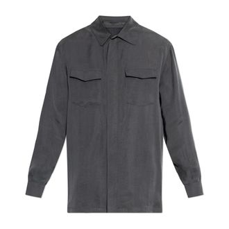 Giorgio Armani Overhemden, Heren, Grijs, M, Shirt Met Zakken