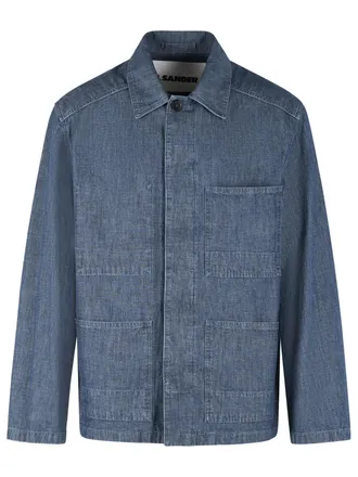 Jil Sander Blue Cotton Jacket