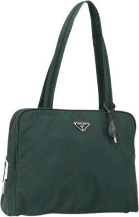 Prada Pre-owned Handbags, female, Green, Size: ONE SIZE Pre-owned Nylon Handbag