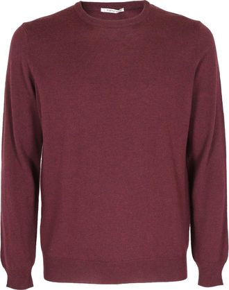 KANGRA Cabernet Geelong Wool Crewneck Sweater