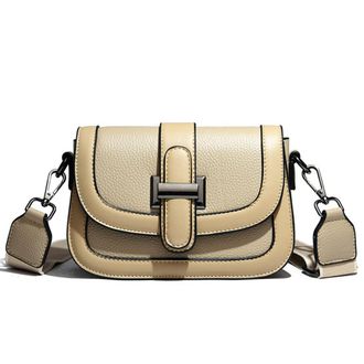 Generic Genuine Leather Flap Top Crossbody Bag for Women Small Purse Handbag Fashion Casual Shoulder Bags for Ladies (Gray)