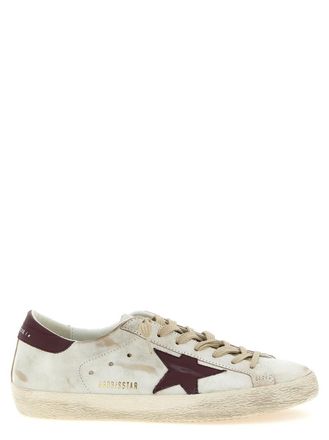 Golden Goose Maroon Lace Up Sneakers