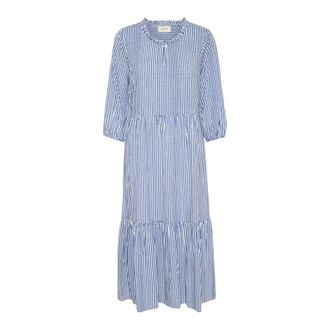 Cream CRTiah Flounce Jurk - Dames - Jurken - Blauw - Maat: 3XL Viscose