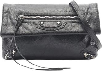 Balenciaga Pre-owned Classic Envelope Shoulder Bag - Dames - Vintage Schoudertas - Zwart - ONE Size - Leer - Vintage