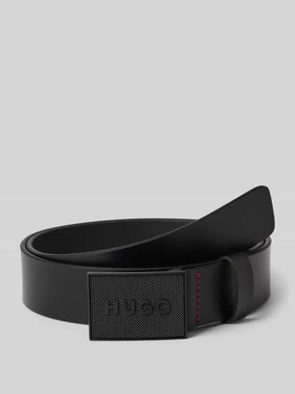 HUGO BOSS G&uuml;rtel aus echtem B&uuml;ffelleder Modell GETHON in Black, Gr&ouml;&szlig;e 90