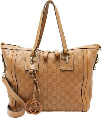 Gucci Brown Guccissima Leather Charm Medium Tote (Authentic Pre-Loved)