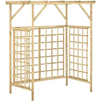 vidaXL Jard&iacute;n P&eacute;rgola Para Cajas Dobles De Madera De Pino Impregnada