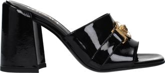 Versace Mujers Sandalias Charol Negro
