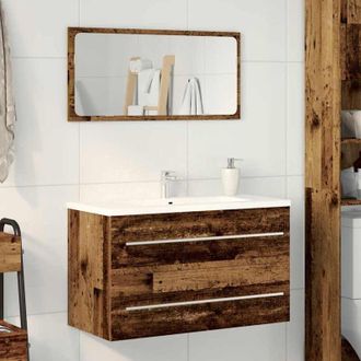 vidaXL Bathroom Sink Cabinet Old Wood 80x38.5x48 cm Engineered Wood Vidaxl