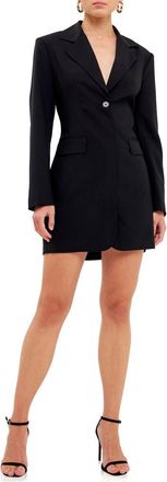 endless rose Strappy Back Long Sleeve Blazer Dress in Black at Nordstrom, Size X-Small