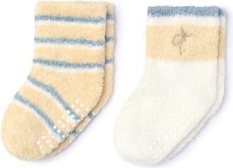 Barefoot Dreams CozyChic Lite 2-Pack Stripe Socks in Canary Multi at Nordstrom