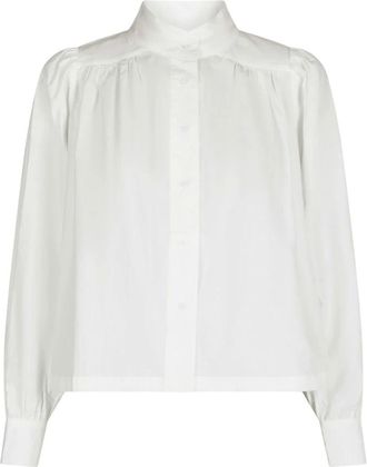 Neo Noir Klassiek Poplin Overhemd - Dames - Blouses & Shirts - Wit - Maat: 2XL Katoen