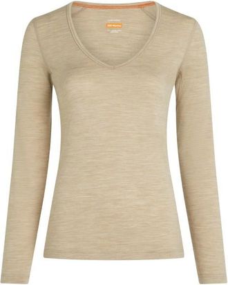 Icebreaker Merino 200 Oasis L/S V Neck Merinounterw&auml;sche f&uuml;r Damen | beige