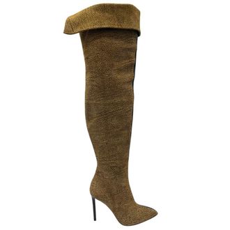 Borbonese Beige Leather Women Womens Boot