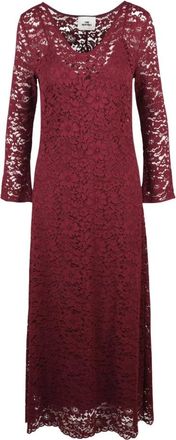 Pink Memories Lange kanten tuniek - Dames - Casual kleedjes - Rood - M - Katoen - Kleedjes