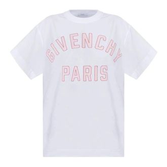 Givenchy Tops, Dames, Wit, S, Katoen, T-shirt met korte mouwen
