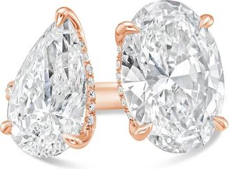 Diana M. Jewels 18KT ROSE GOLD 2 STONE LAB GROWN DIAMOND FASHION RING WEIGHING 6.00 CTS TW