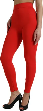 Dolce & Gabbana Womens High-Waist Nylon-Elastane Leggings Red