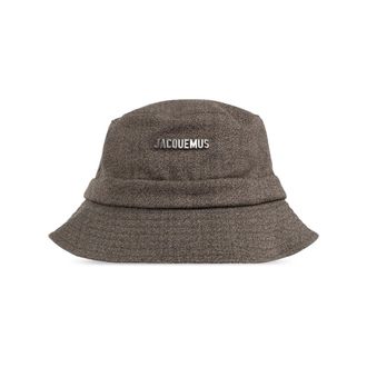 Jacquemus Accessoires, unisex, Grijs, 60 CM, Katoen, Gadjo Hoed