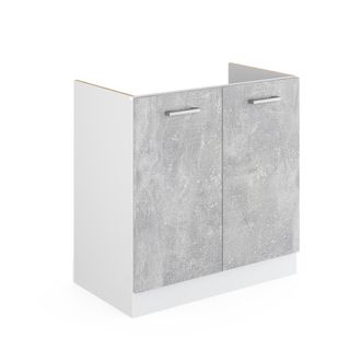 Vicco Armario Bajo Para Fregadero R-line, Hormig&oacute;n, 80 Cm Sin Encimera, Vicco