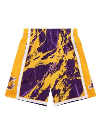 Mitchell & Ness NBA LA Lakers 2009 Team Marble Swingman shorts - men - Polyester/Mesh - M - Purple
