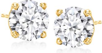 Grown Brilliance 3.50 Carat Round Cut Lab Grown Diamond Stud Earrings in 14K Yellow Gold, H Color, VSI Clarity, Gift Box Included